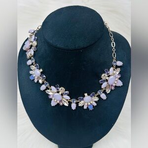 Avon Floral Necklace with Purple and Silver Tones